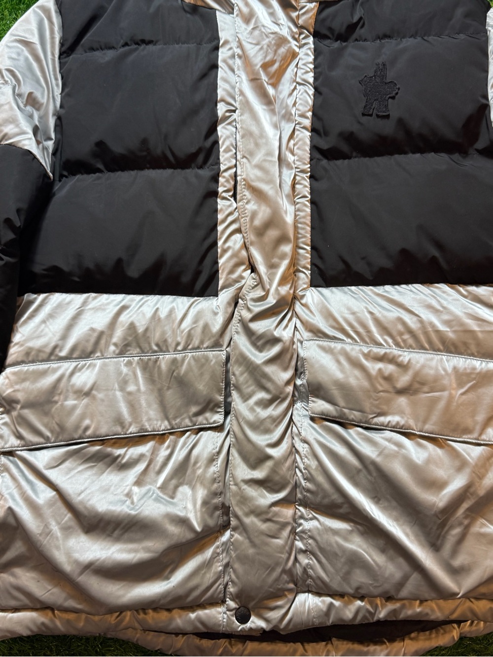 Moncler Two-Tone Black and Silver Puffer Jacket - Picture 3 of 8